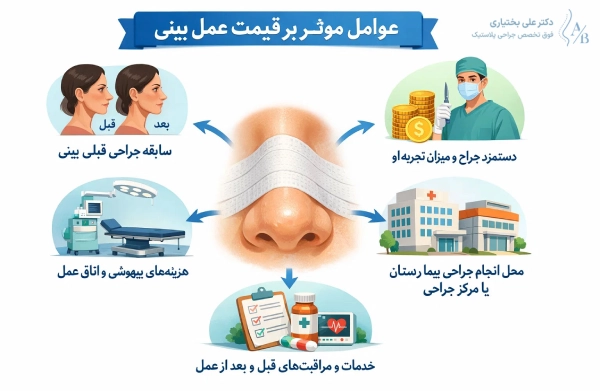 عوامل موثر بر قیمت عمل بینی